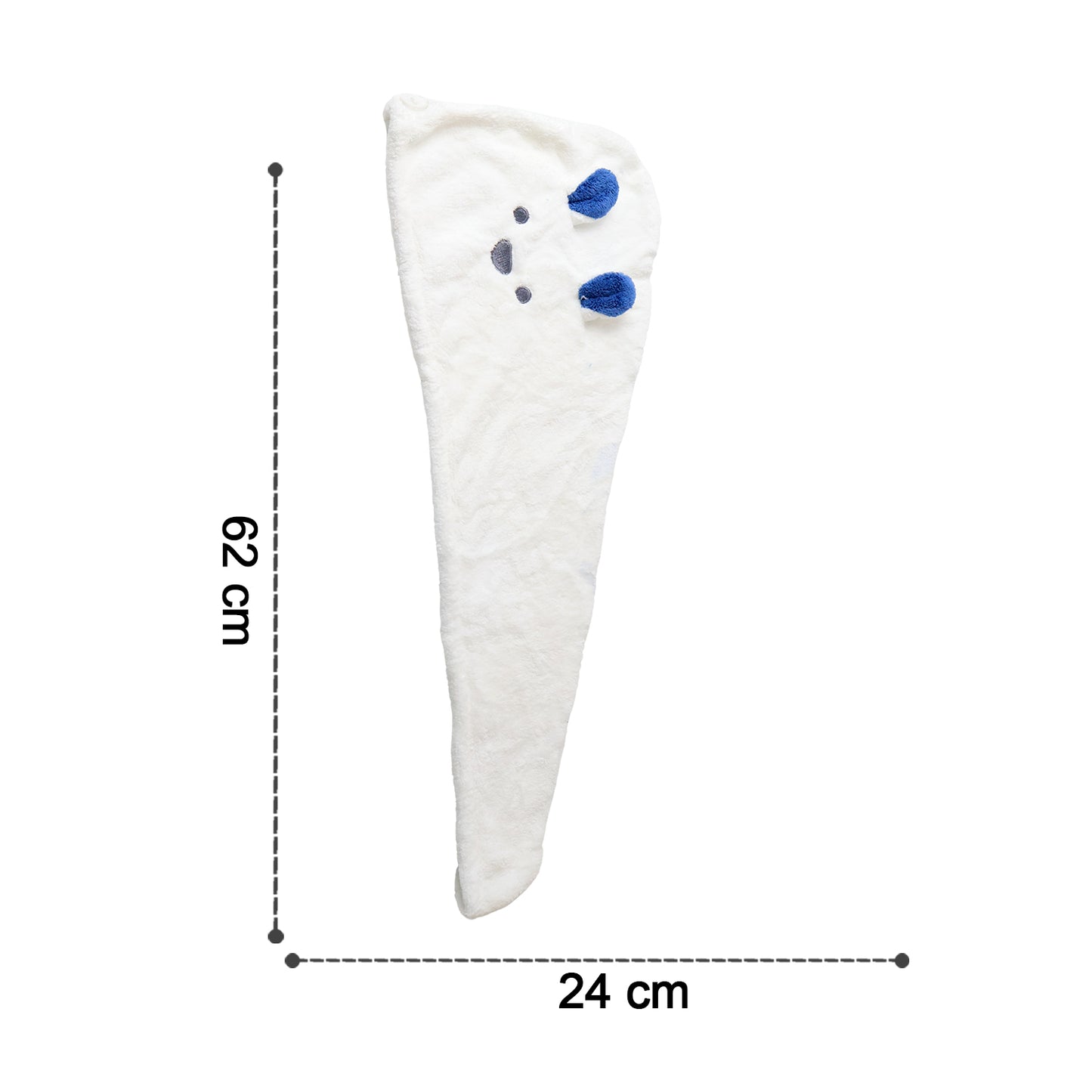 Soft Microfiber Hair Drying Towel Wrap With Cute Animal Ears  Button Closure (1 Pc)