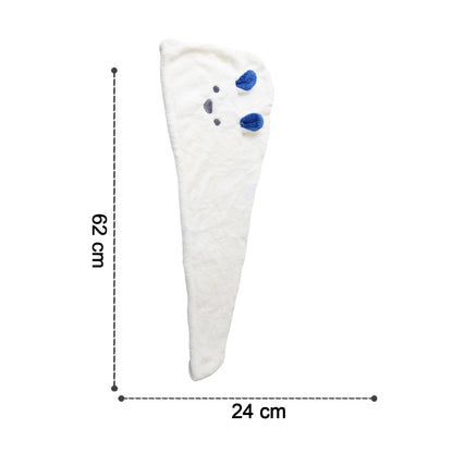 Soft Microfiber Hair Drying Towel Wrap With Cute Animal Ears  Button Closure (1 Pc)