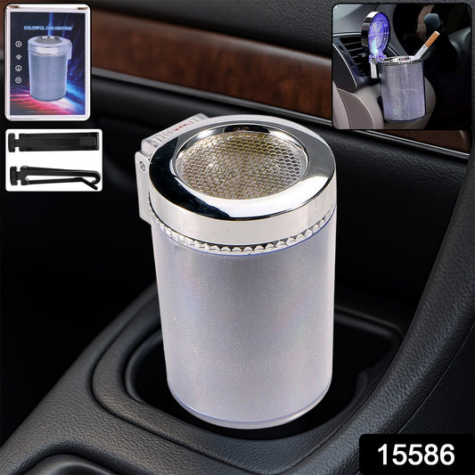 Premium Quality Led Illuminated Car Ashtray With Lid And Detachable Holder (1 Pc)