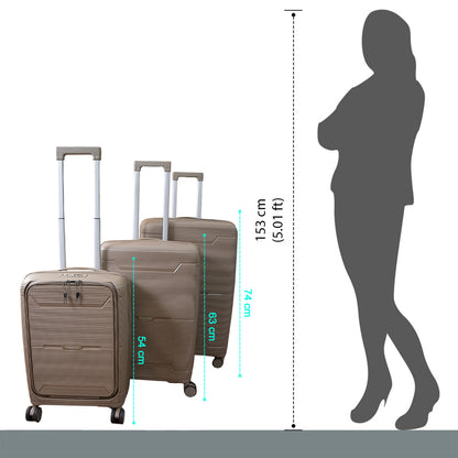 Hard-shell Trolley Luggage Bag (Set Of 3-pice  Mix Color)