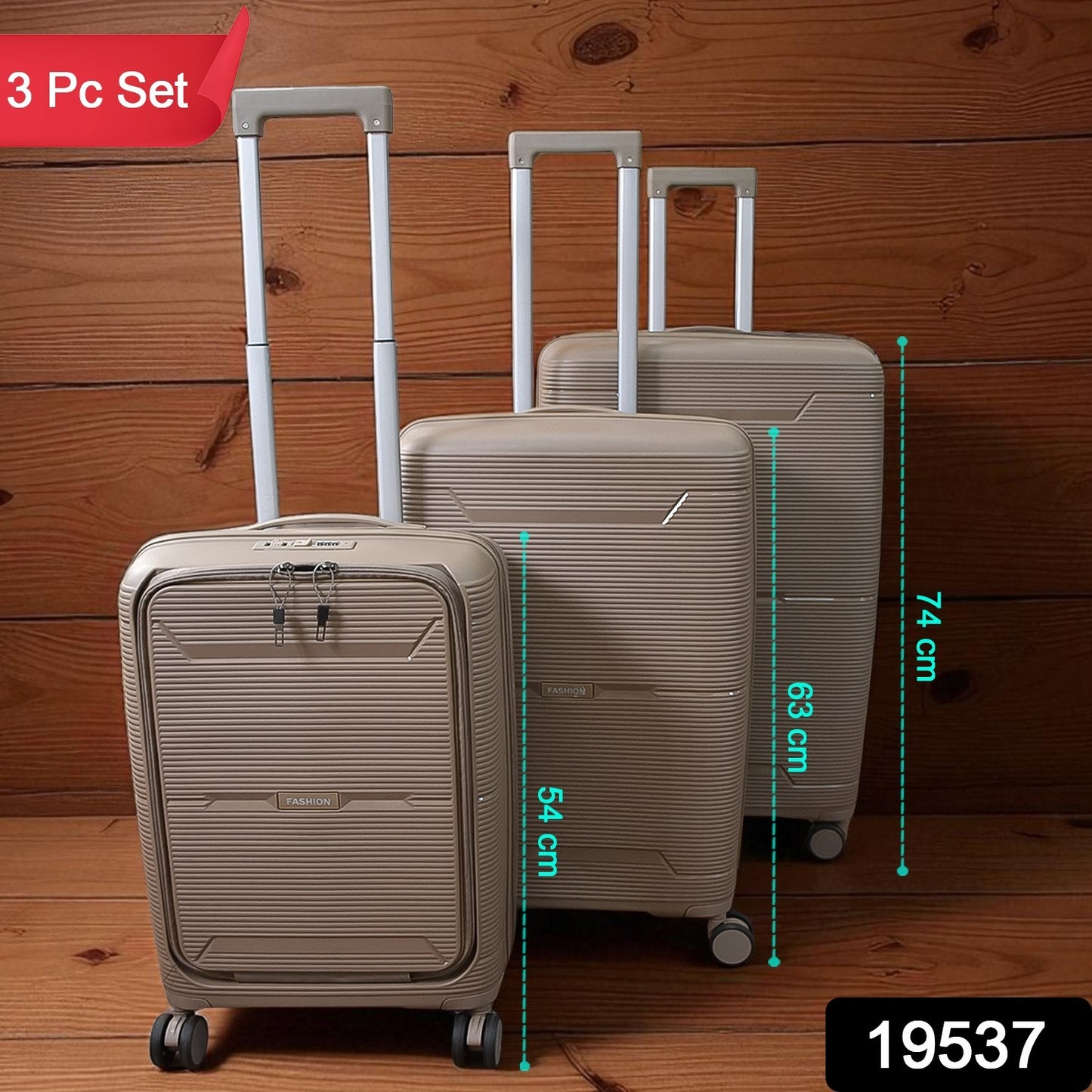 Hard-shell Trolley Luggage Bag (Set Of 3-pice  Mix Color)