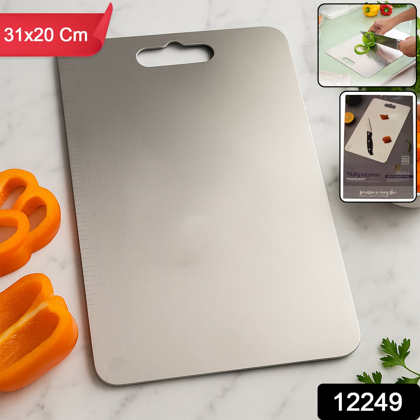 Stainless Steel Vegetable  Fruit Cutting Chopping Board (3120 Cm  1 Pc)