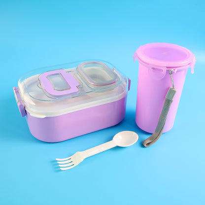 Multi-functional 1 Set Leakproof Lunch Box With Cutlery  Tumbler