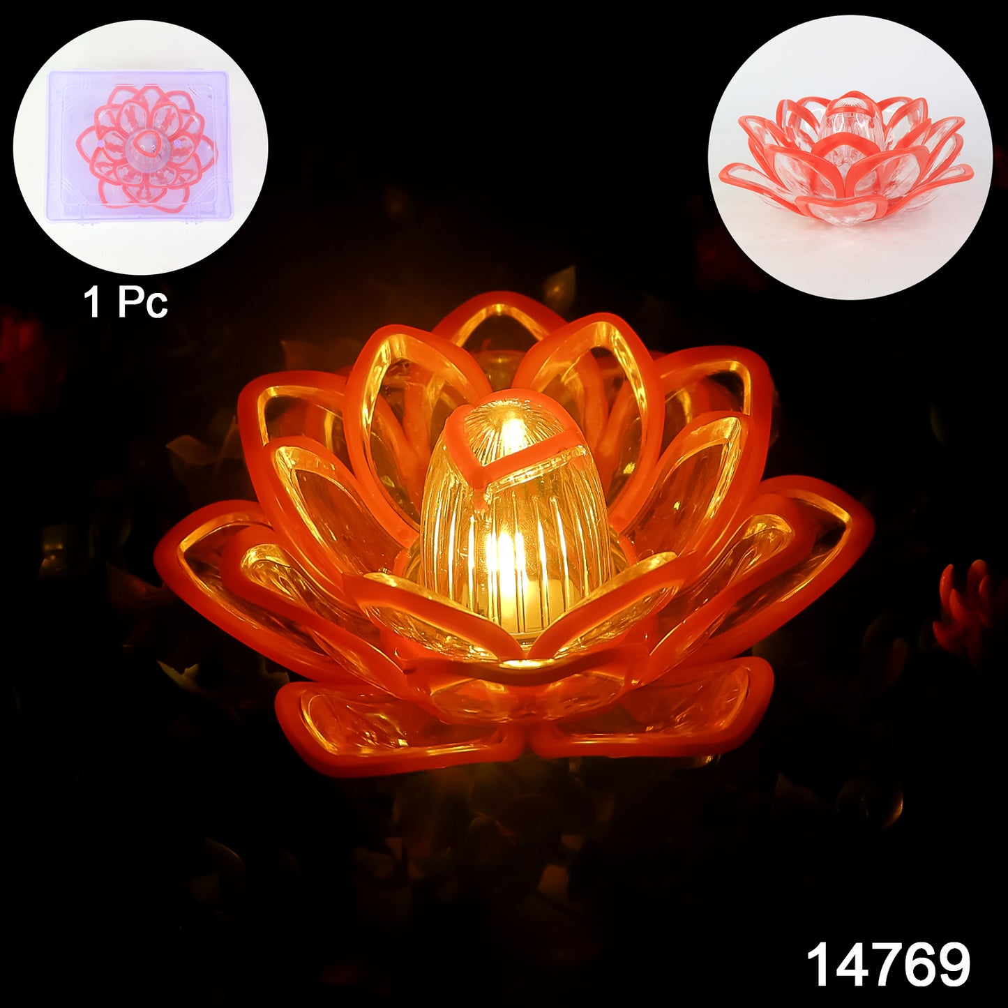 Decorative Lotus Shaped Led Candle Light (1 Pc)