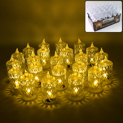 Flameless And Smokeless Decorative Candles Led Tea Light Diwali (24 Pcs Set)