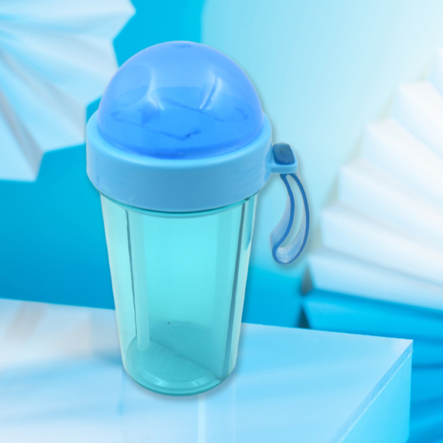 7125 2 Drinks In 1 Cup Water Bottle Stable Sturdy Dual Use Bottle 2 Straws For Shopping Travel For Outdoor Activities (1 Pc)