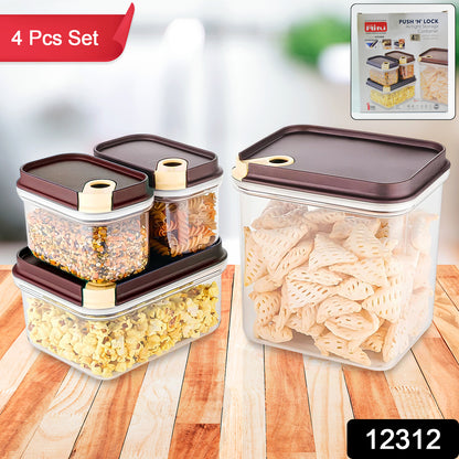 Ritu Push N Lock Airtight Food Storage Container Set (4 Pc)